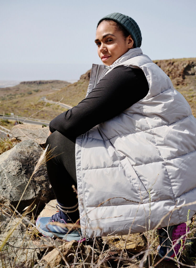 Urheilullinen liivi, jossa korkea kaulus ja taskut, Pearl Blue, Image image number 1