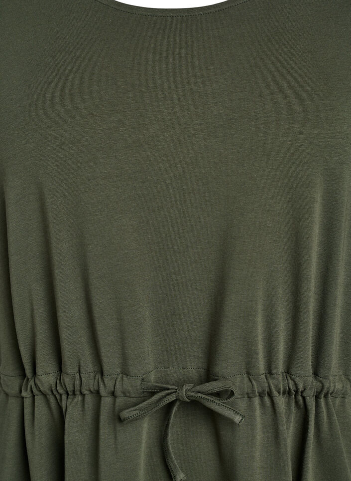 Lyhythihainen midimekko puuvillaa, Vihreä, Packshot image number 2