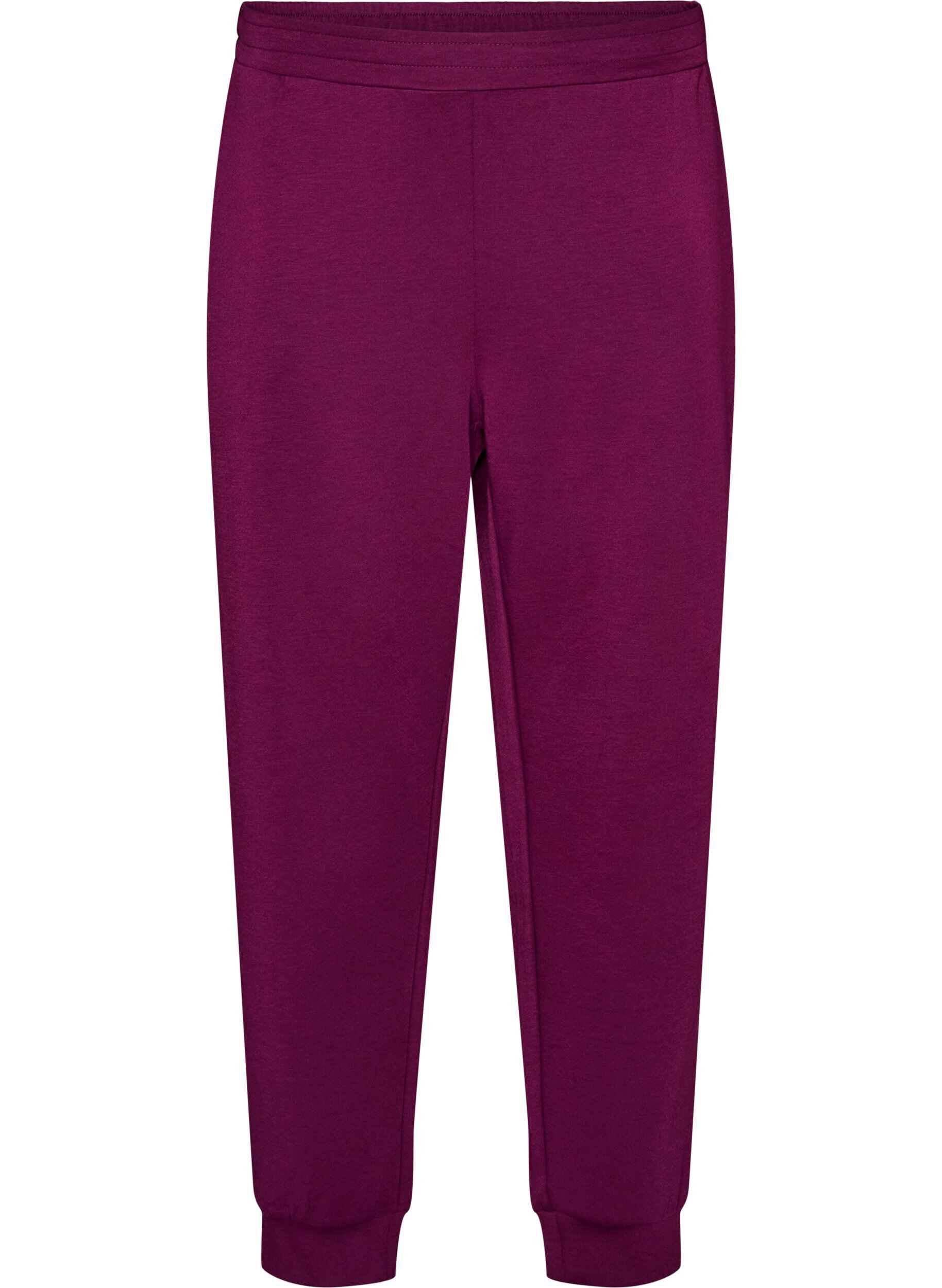 ZizziJerseyhousut korkealla vy&ouml;t&auml;r&ouml;ll&auml; ja taskuilla, Violetti, Packshot image number 0