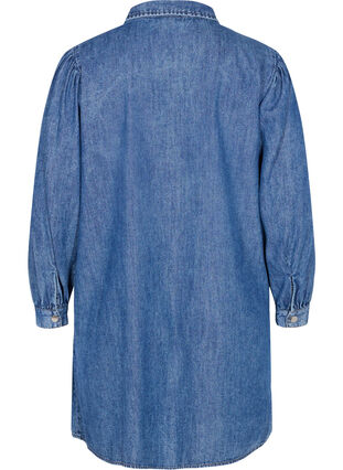 Puuvillainen paitamekko denimistä, Dark blue denim, Packshot image number 1