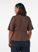 Peplum-pusero kyyn&auml;rpituisilla hihoilla, Ruskea, Model image number 2