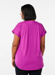 Lyhythihainen treeni-T-paita V-p&auml;&auml;ntiell&auml;, Violetti, Model image number 2