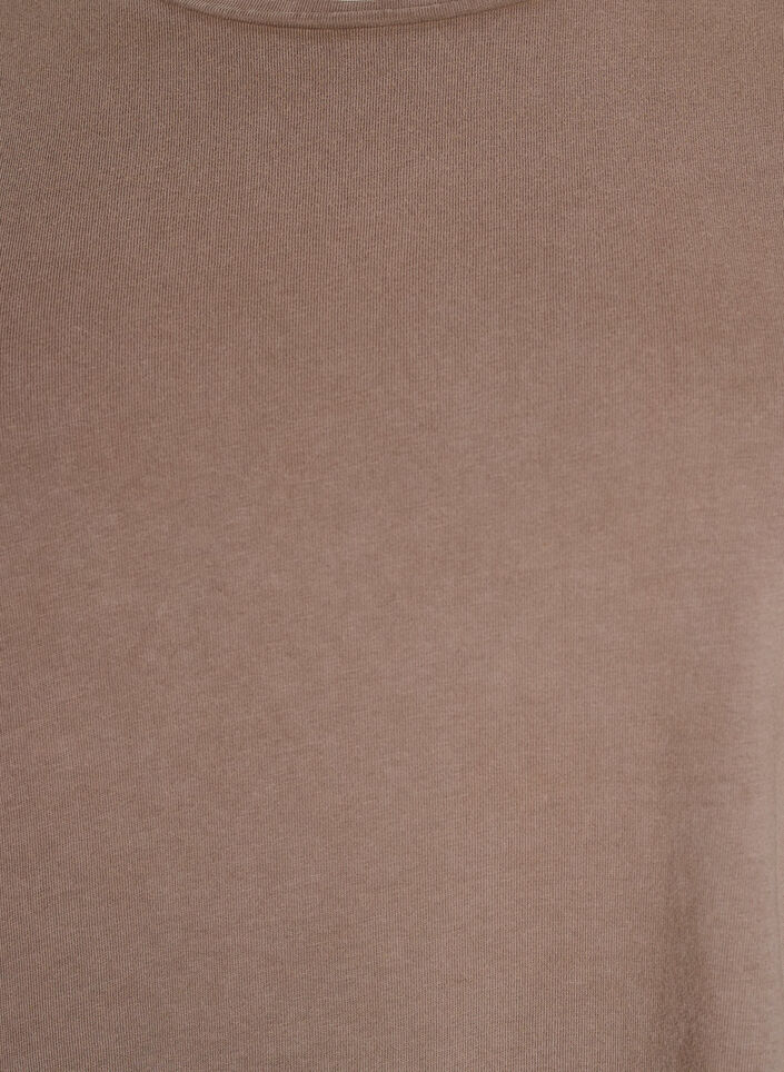 Lyhyt A-linjainen mekko, jossa on pesty lookki, Ruskea, Packshot image number 2