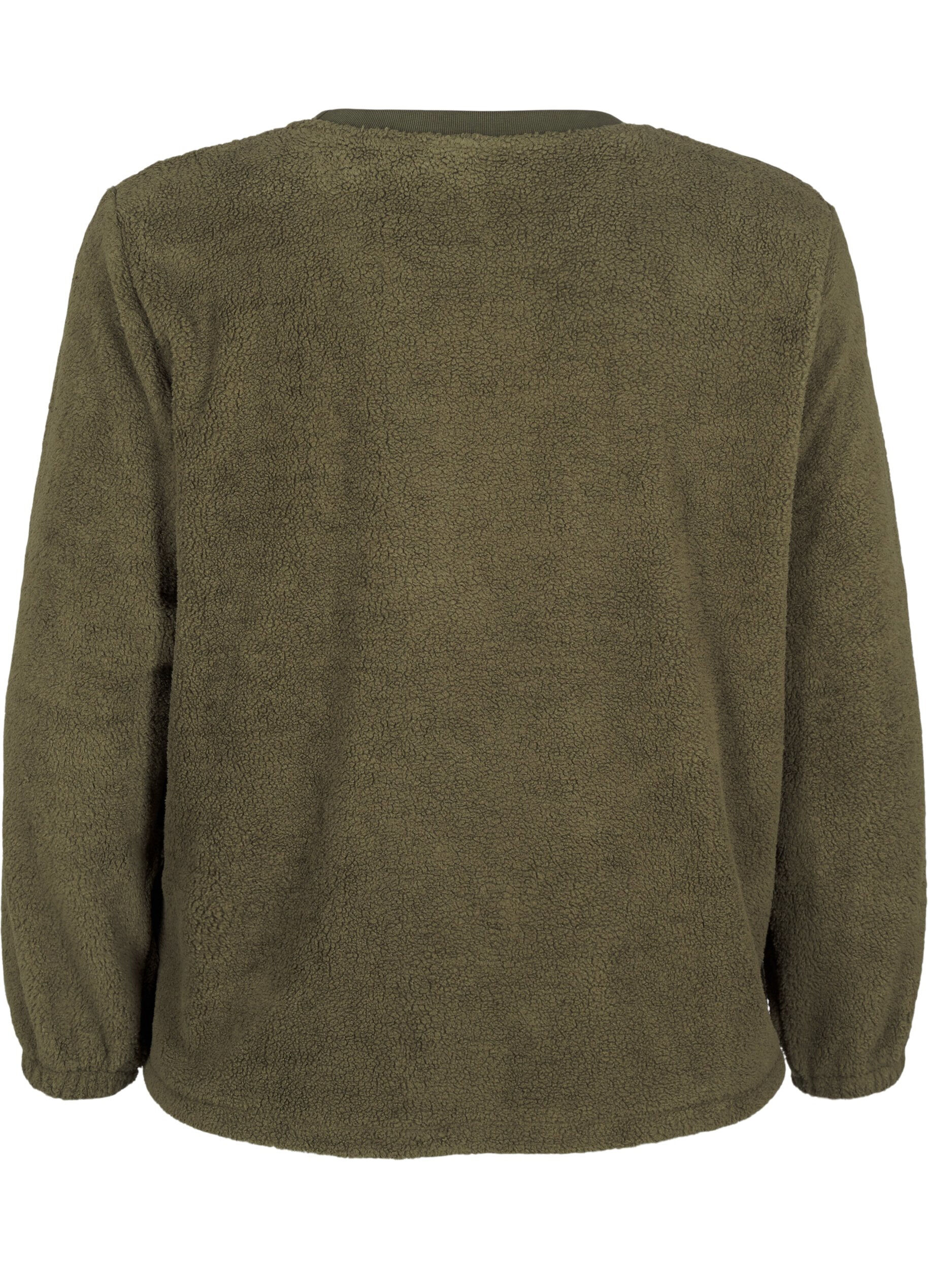 Zizzi Rento teddy-paita py&ouml;re&auml;ll&auml; p&auml;&auml;ntiell&auml;, Forest Night, Packshot image number 1