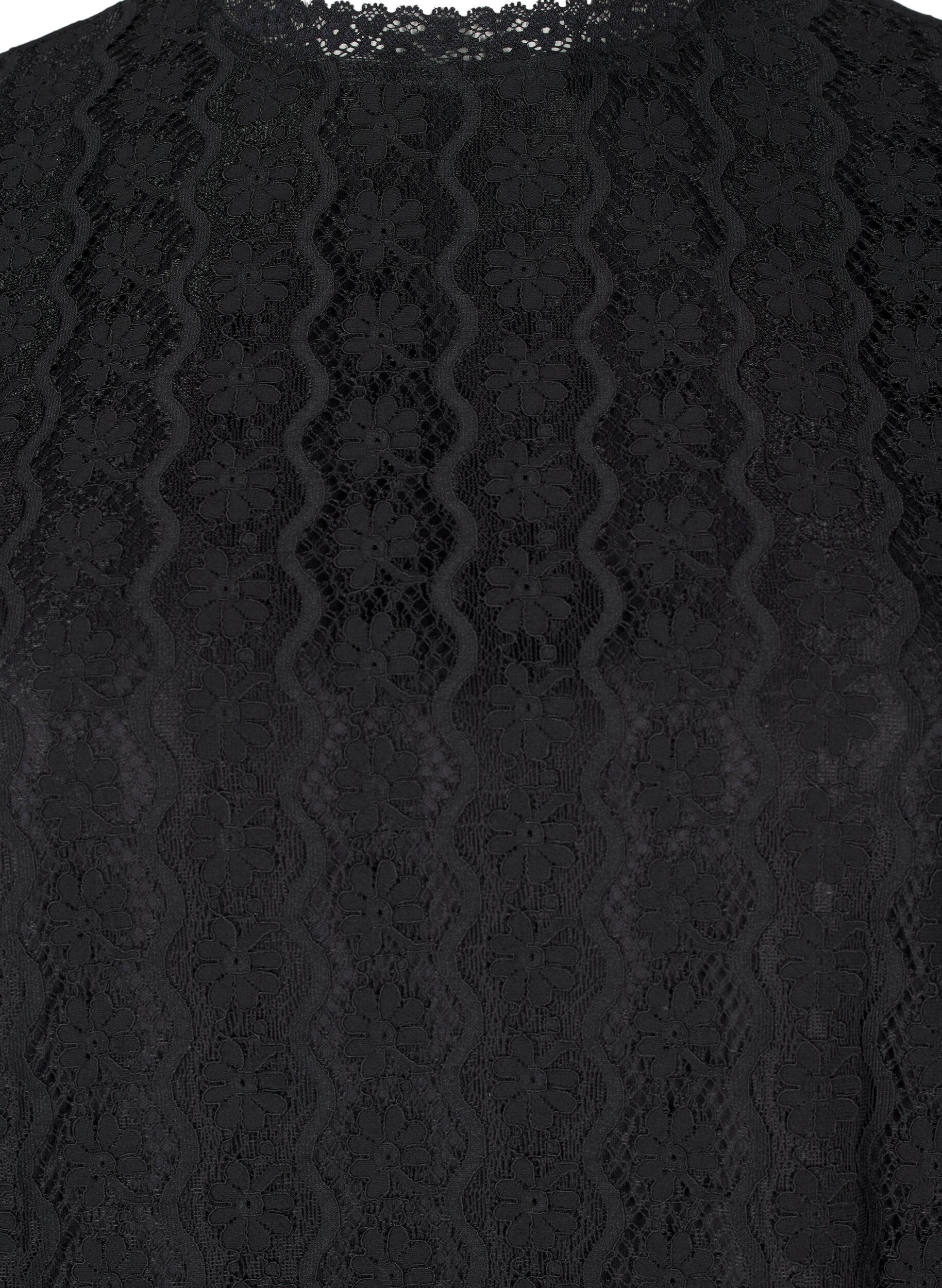 Zizzi Pitsitoppi r&ouml;yhel&ouml;yksityiskohdilla, Musta, Packshot image number 2