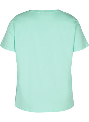 Puuvillainen t-paita v-aukolla ja painatuksella , Cabbage, Packshot image number 1