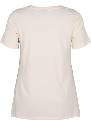Puuvillainen t-paita tekstipainatuksella, Buttercream HAPPY, Packshot image number 1