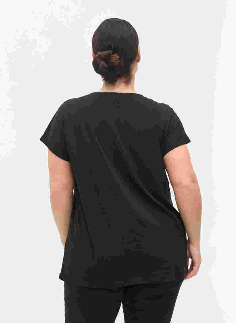 T-paita puuvillasekoitteesta, Black, Model image number 2