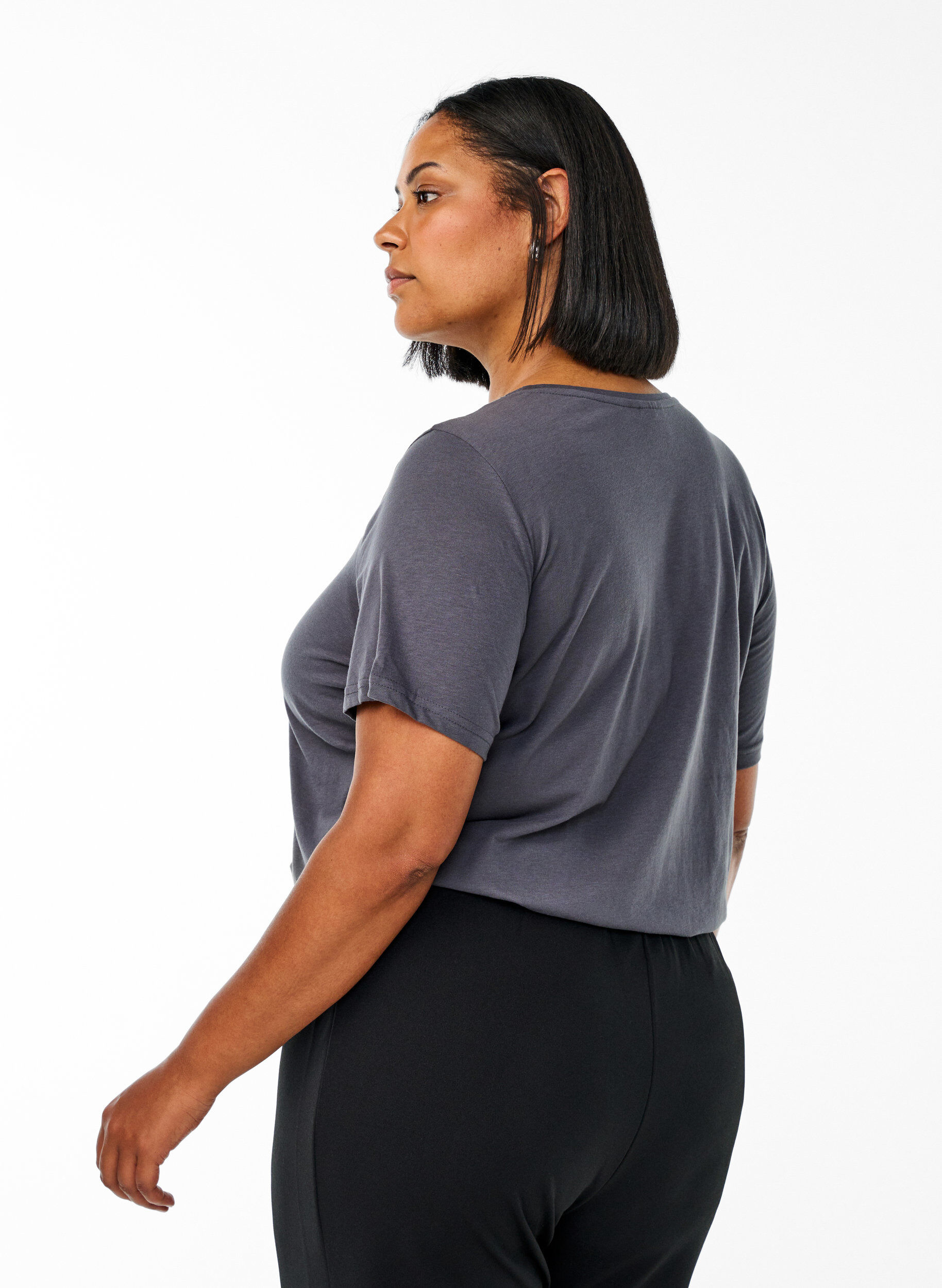 Zizzi FLASH - T-paita motiivilla, Harmaa, Model image number 2