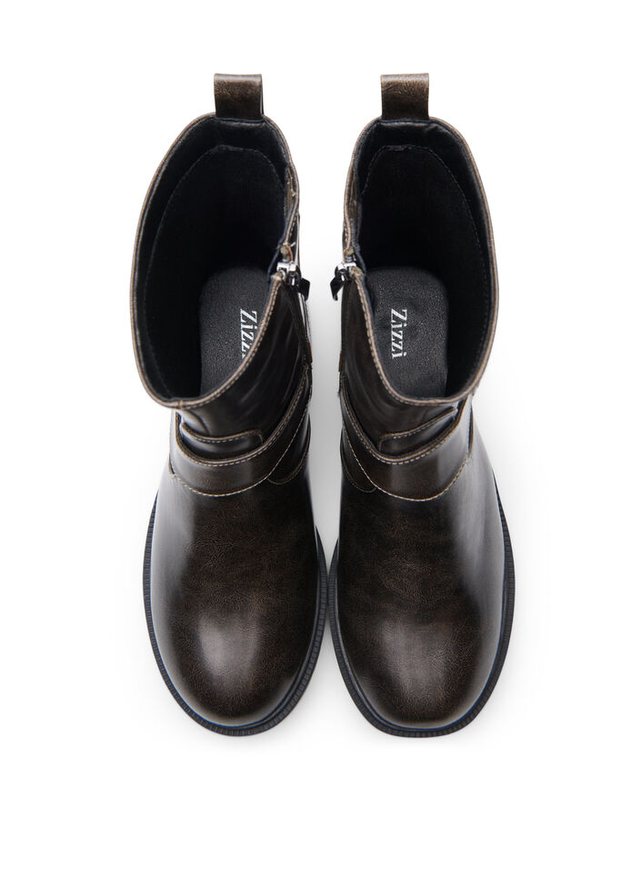 Leveälestiset - Lyhyt biker-nilkkuri, Ruskea, Packshot image number 2