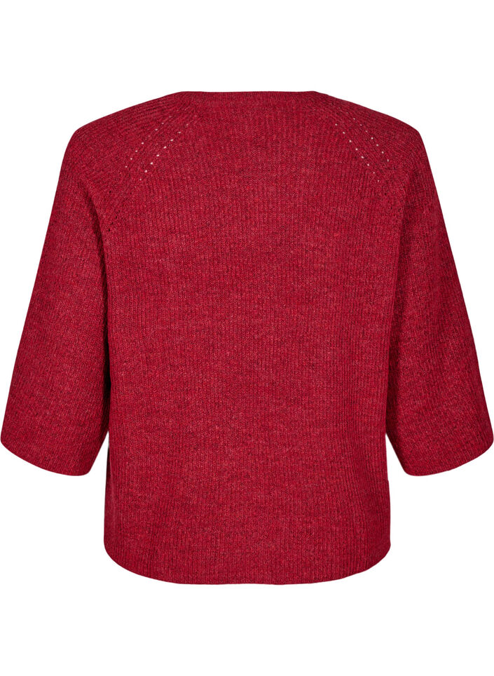 Ribattu neule, 3/4-hihat, Punainen, Packshot image number 1