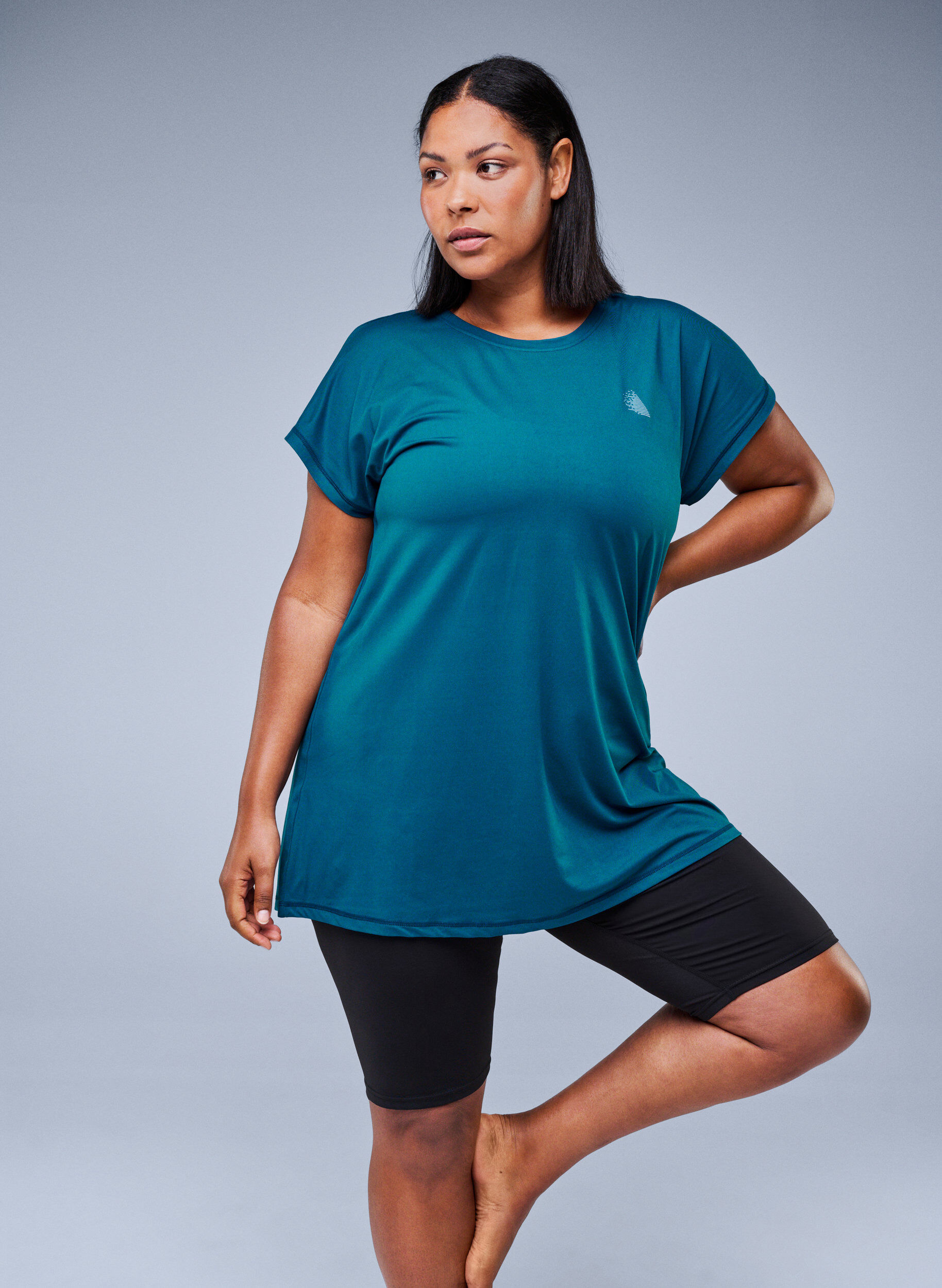 Zizzi Pitk&auml; treeni-T-paita, Sininen, Image image number 0