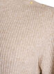 Ribattu neulepusero puff-hihoilla ja napeilla, Beige, Packshot image number 2
