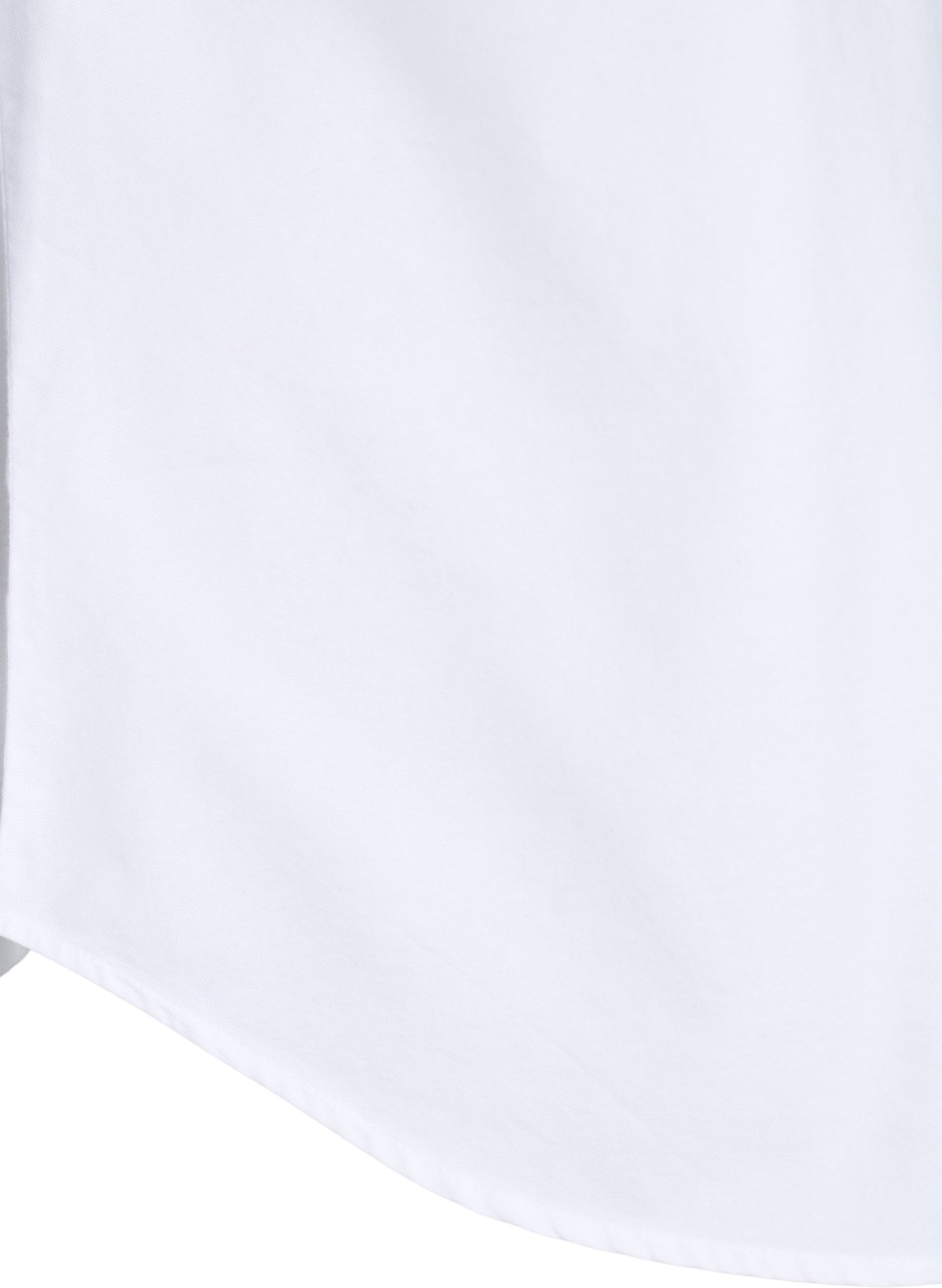 Zizzi Pitk&auml;hihainen puuvillapaita, Valkoinen, Packshot image number 3