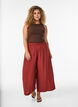 Culotte-housut, joissa on korkeavy&ouml;t&auml;r&ouml; ja leve&auml;t lahkeet viskoosista., Punainen, Model image number 0