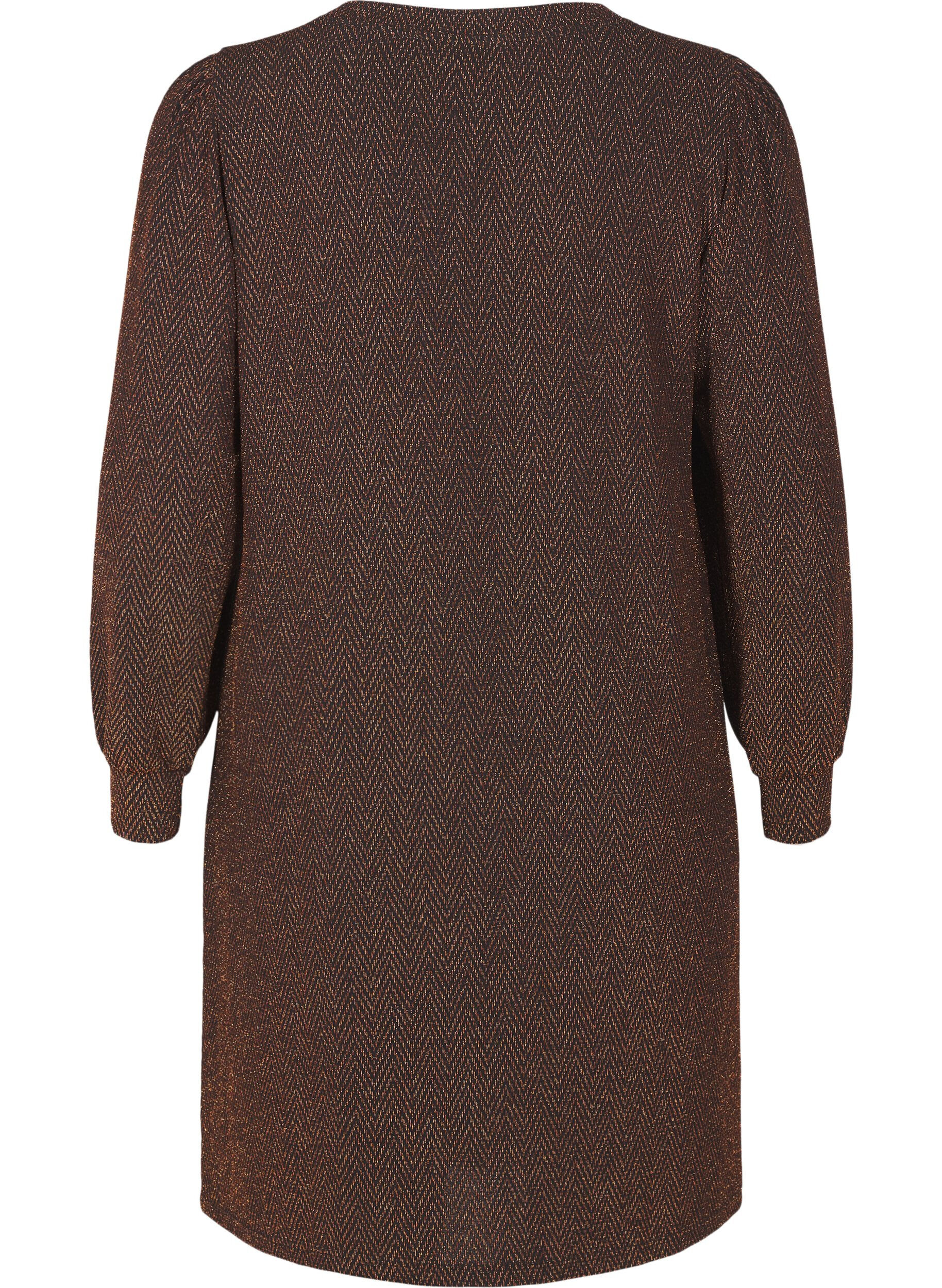 Zizzi Mekko siksak-kuviolla ja kimalteella, Copper ZigZagShimmer, Packshot image number 1