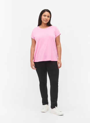 Lyhythihainen puuvillasekoitteinen T-paita, Rosebloom, Model image number 2