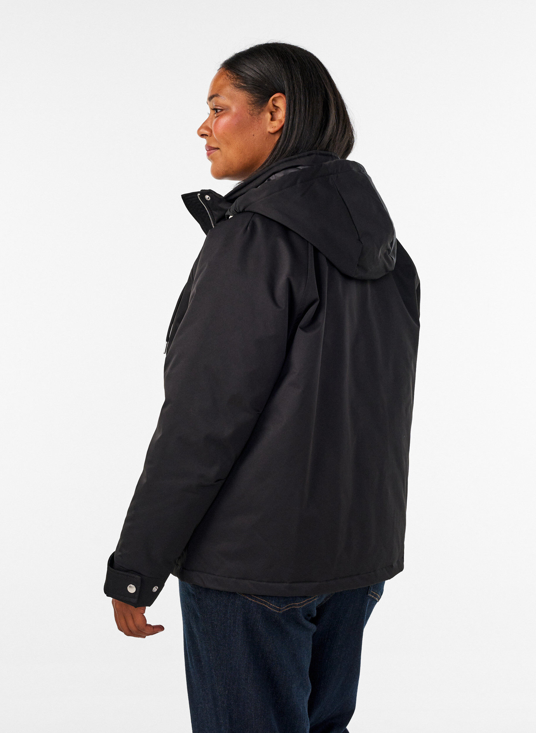 ZizziTopattu parka irrotettavalla hupulla, Musta, Model image number 2