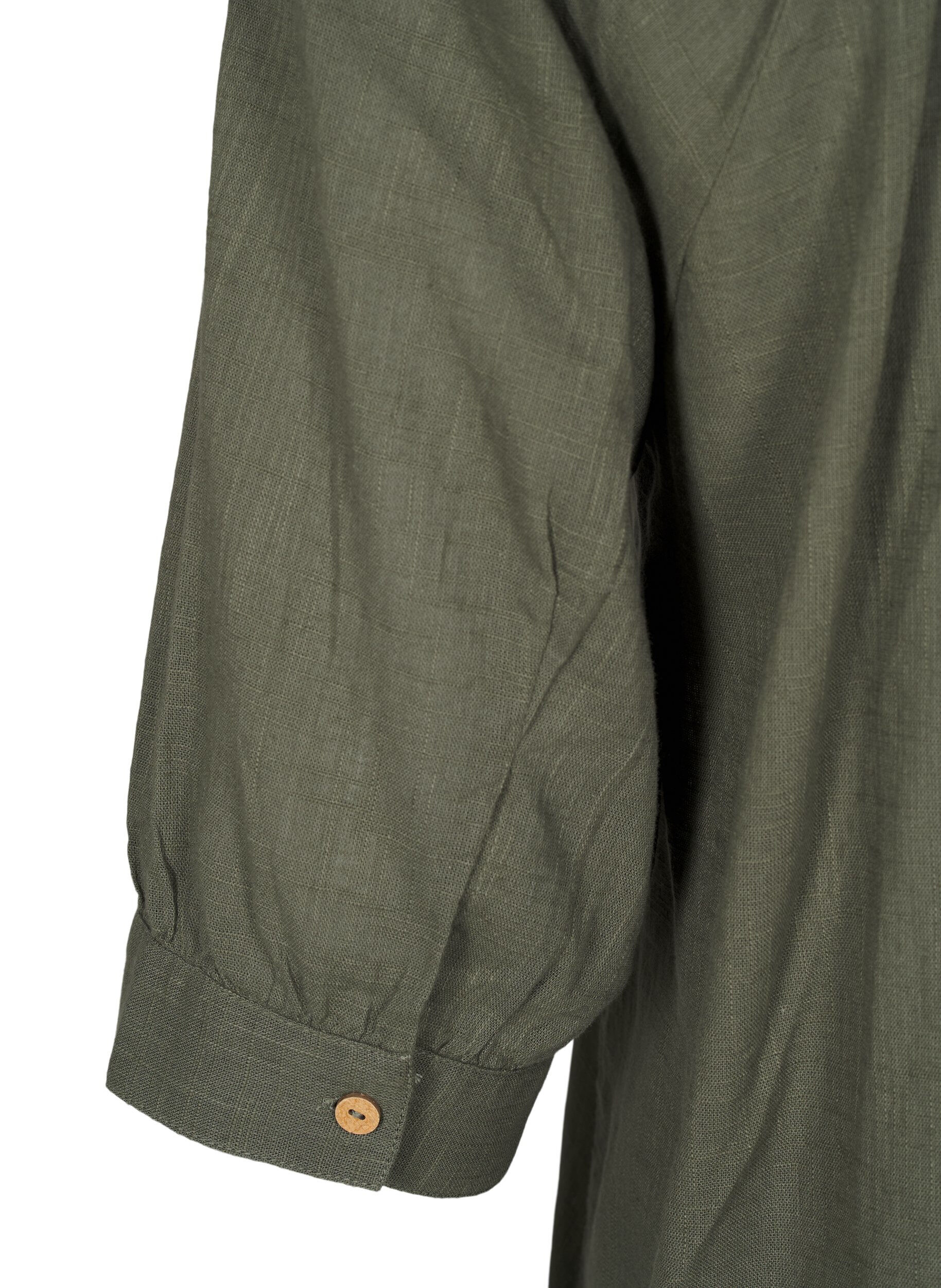 Zizzi Puuvillainen tunika V-kaula-aukolla, Vihre&auml;, Packshot image number 3