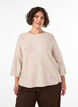 Neulottu pusero pienill&auml; brodeeratuilla kuvioilla, Beige, Model image number 0