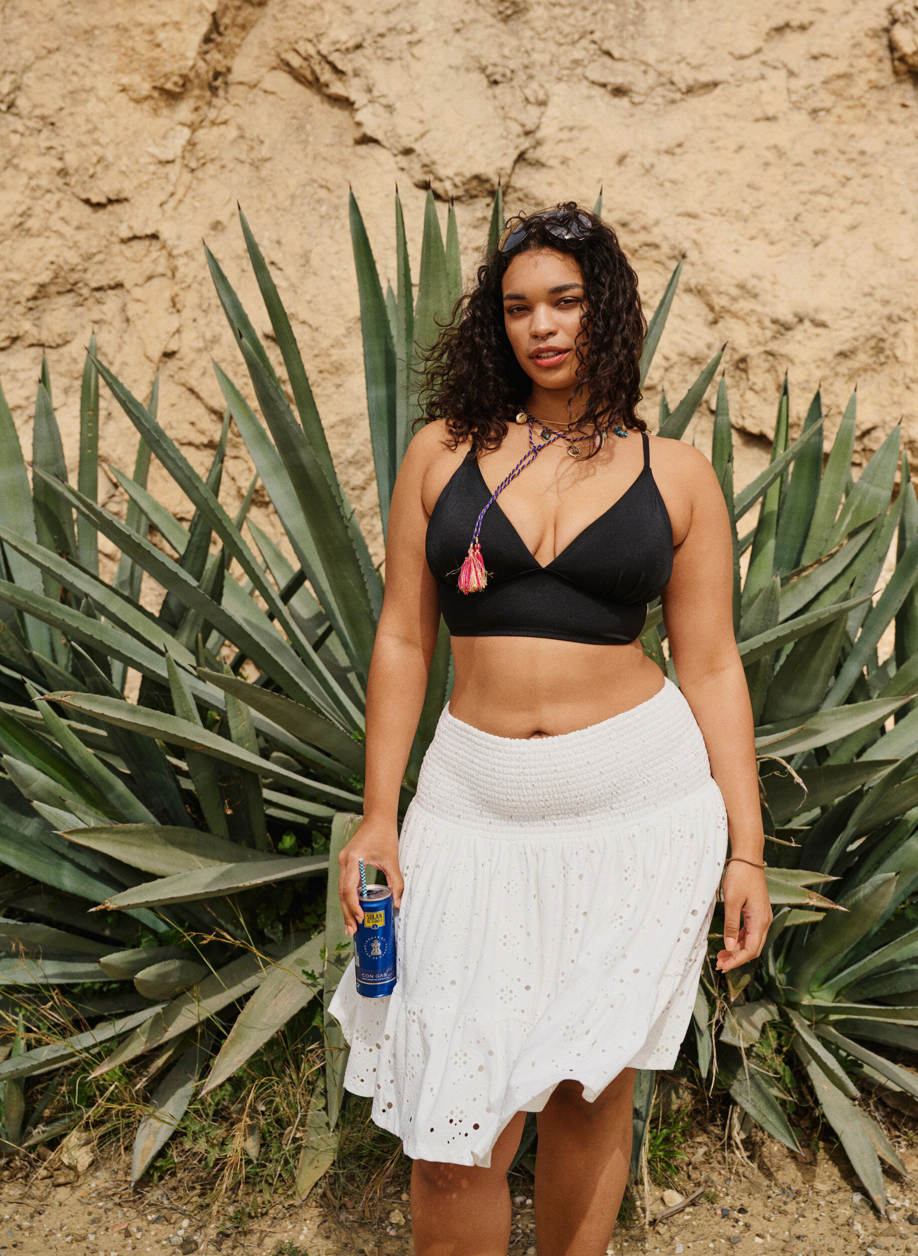 Zizzi R&ouml;yhel&ouml;hame reik&auml;kuvioinnilla, Bright White, Image image number 0