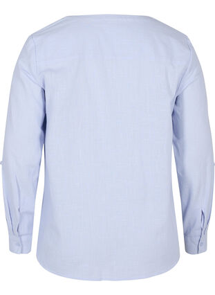 Puuvillainen paitapusero v-aukolla, Icelandic Blue, Packshot image number 1