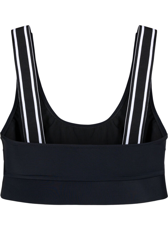 Bikiniyläosa raidallisilla olkaimilla, Black, Packshot image number 1