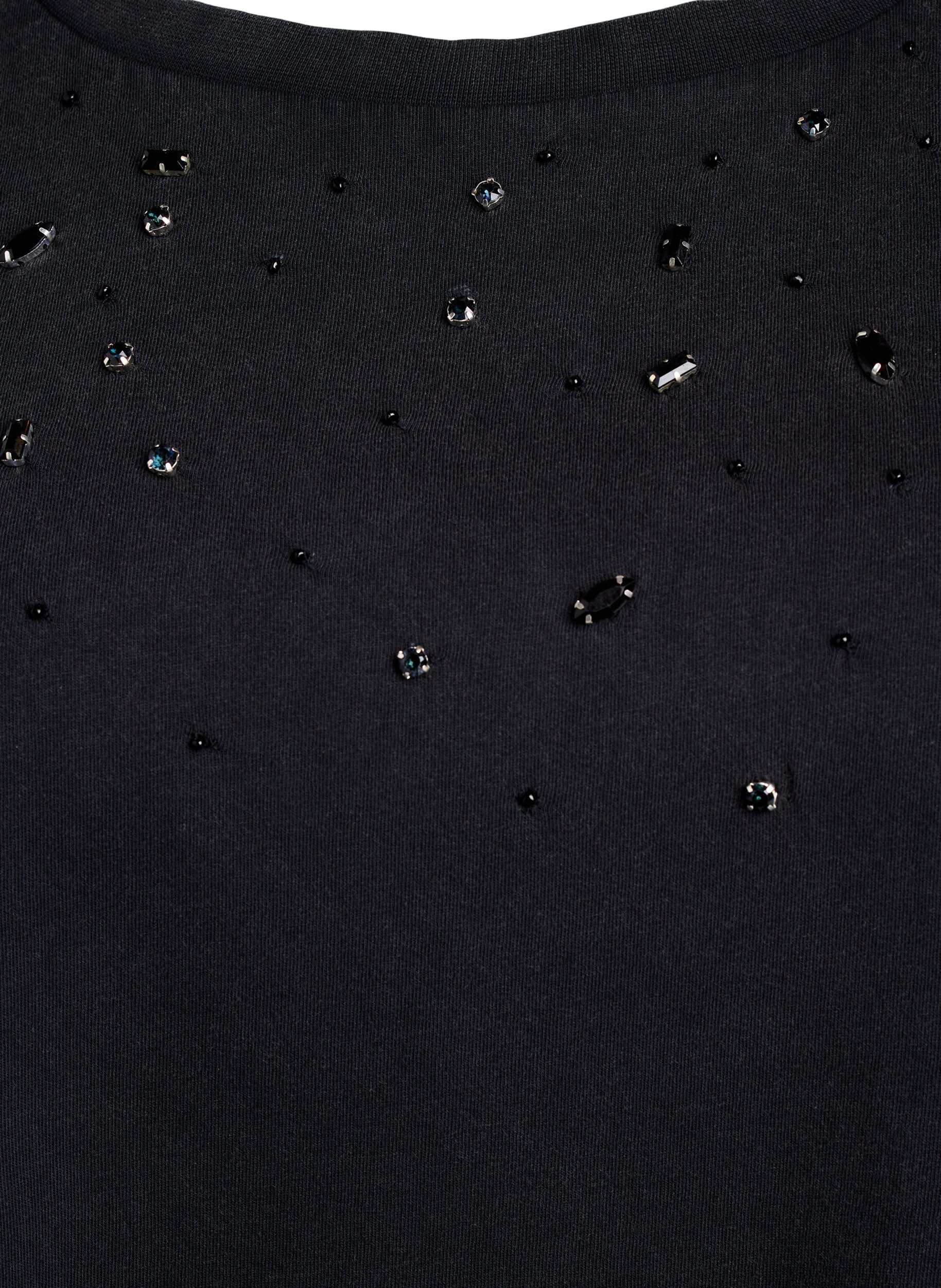 Zizzi Helmill&auml; ja strassikoristeilla varustettu boxy T-paita, Harmaa, Packshot image number 2