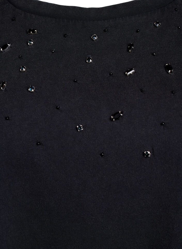 Helmillä ja strassikoristeilla varustettu boxy T-paita, Harmaa, Packshot image number 2