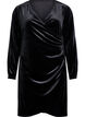 Lyhyt velourmekko kietaisuefektillä, Musta, Packshot image number 0