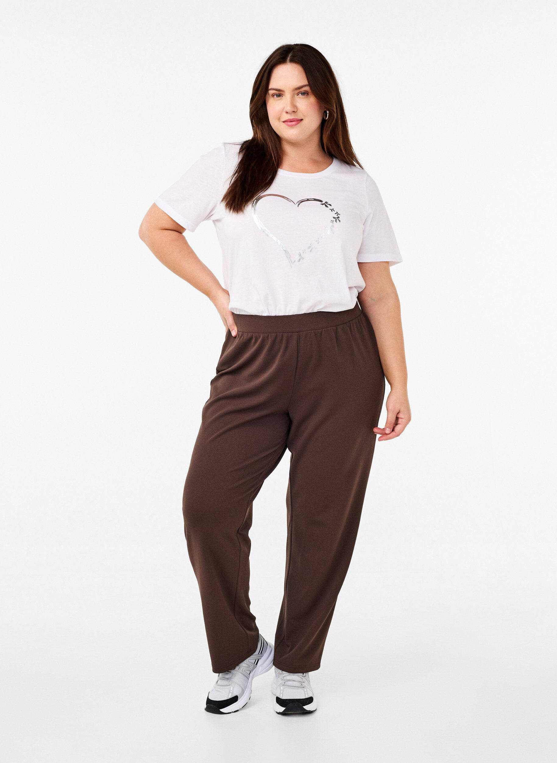 ZizziSuorat housut, Ruskea, Model image number 0