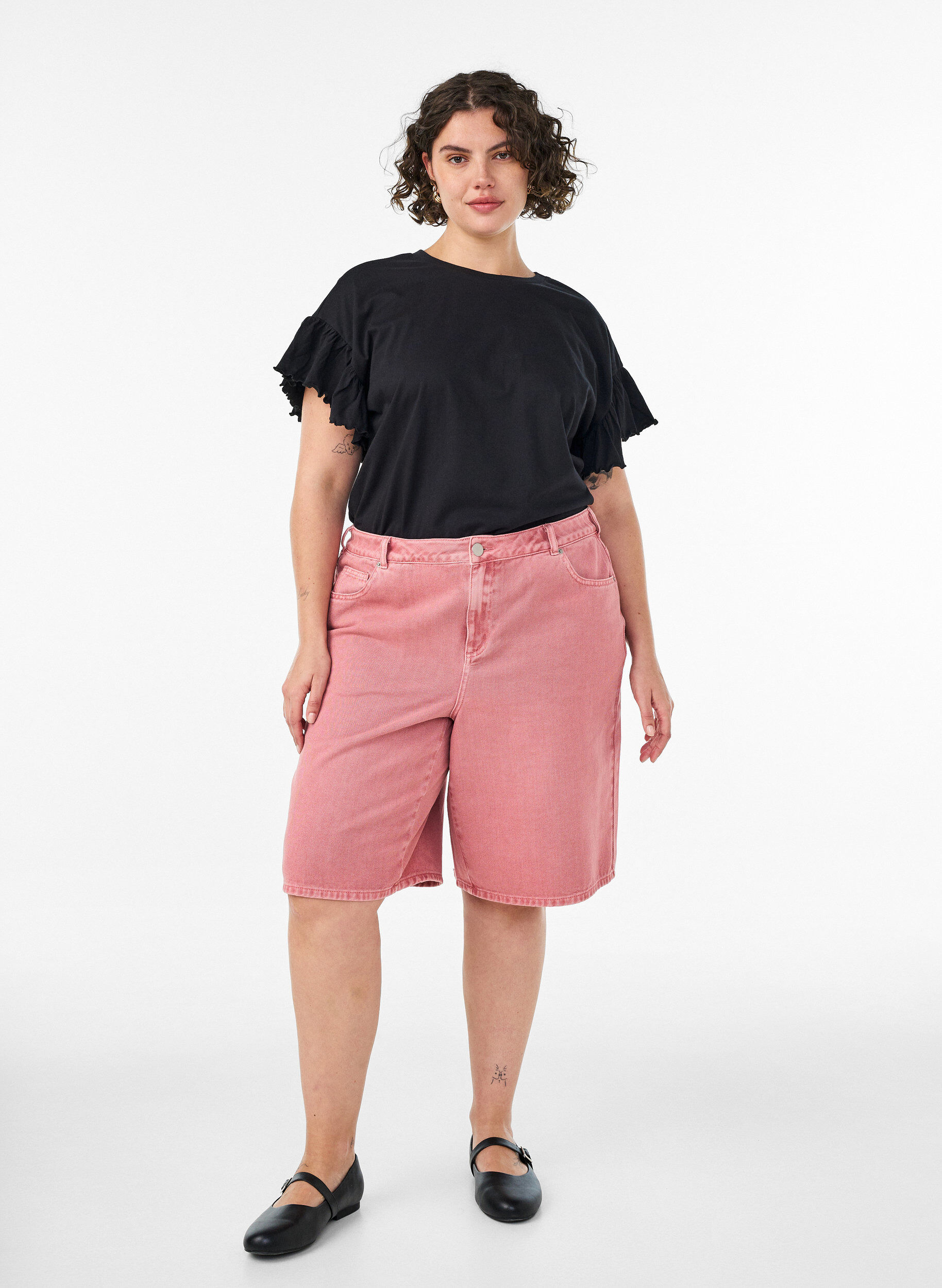 ZizziLuomupuuvillainen T-paita r&ouml;yhel&ouml;hihoilla, Musta, Model image number 1