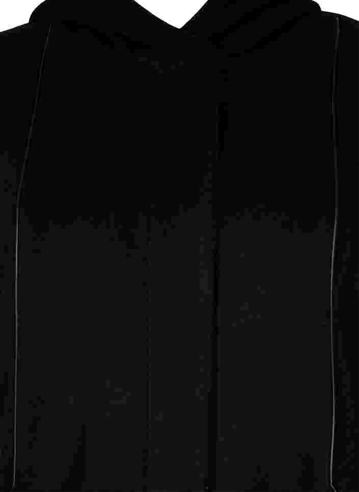 Hupullinen villakangastakki, Black Solid, Packshot image number 2