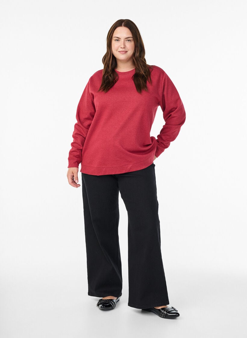 Collegepaita py&ouml;re&auml;ll&auml; p&auml;&auml;ntiell&auml;, Punainen, Model image number 1