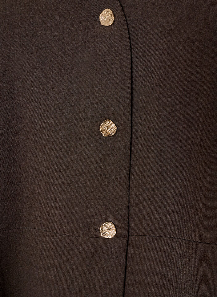 Raitakuvioinen liivi peplum-helmalla, Ruskea, Packshot image number 2