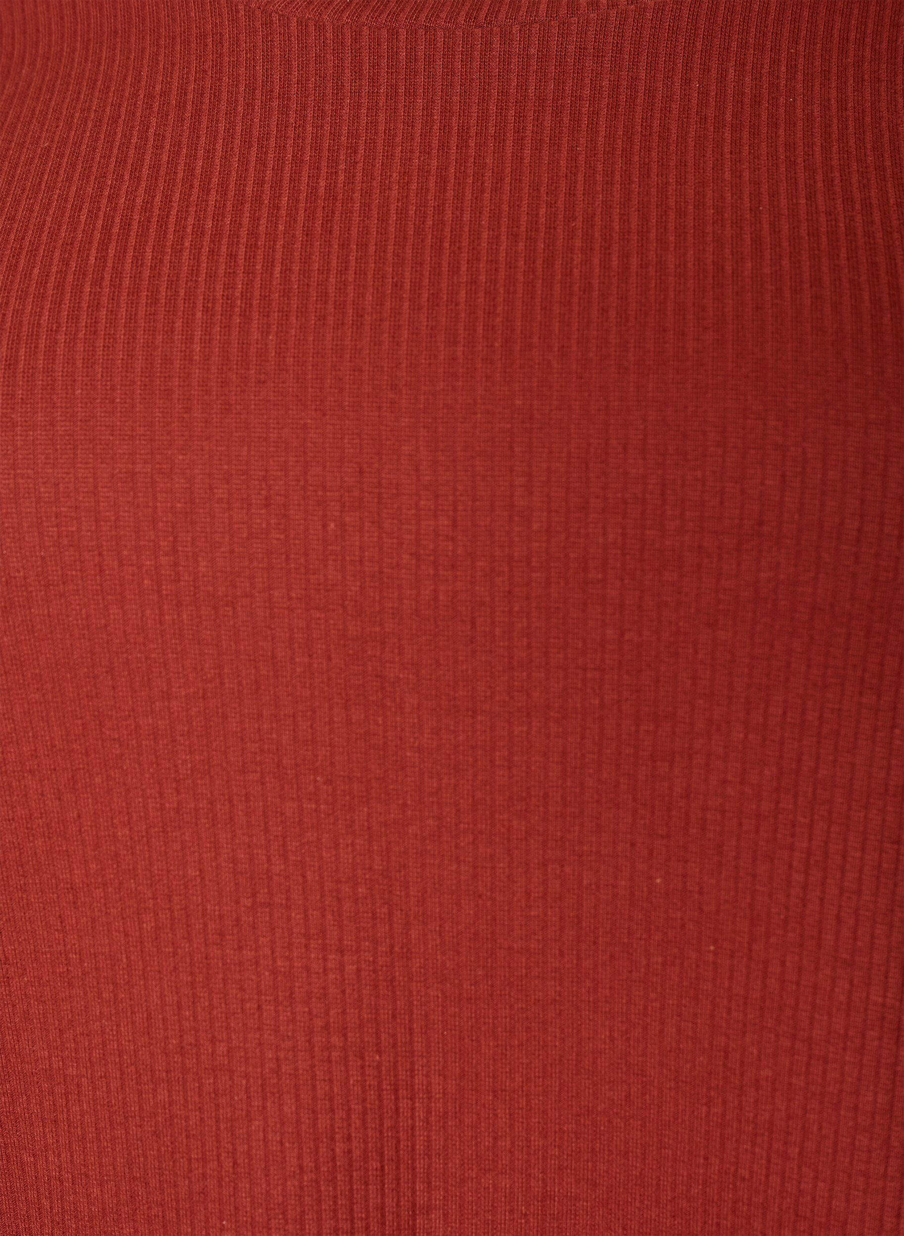 ZizziRibattu jerseypusero, jossa on lyhyet hihat, Punainen, Packshot image number 2