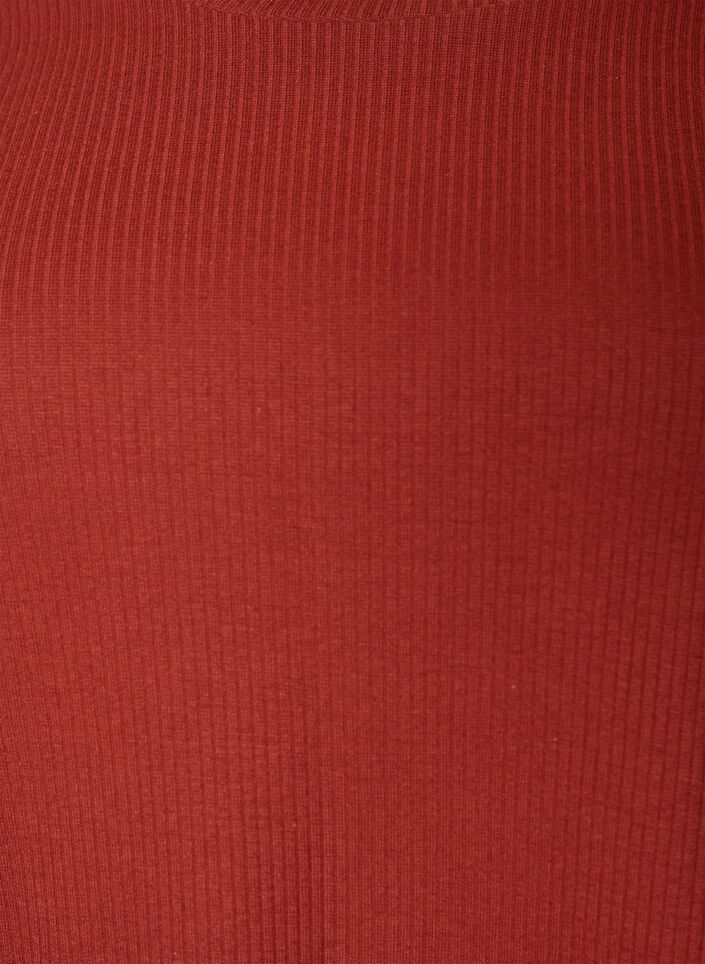 Ribattu jerseypusero, jossa on lyhyet hihat, Punainen, Packshot image number 2