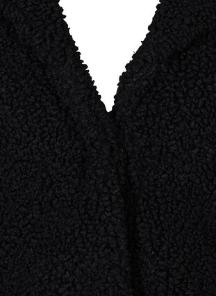 Teddy-takki nappikiinnityksellä, Black, Packshot image number 2