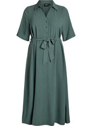 Midi-paitamekko solmittavalla vy&ouml;ll&auml;, Vihre&auml;