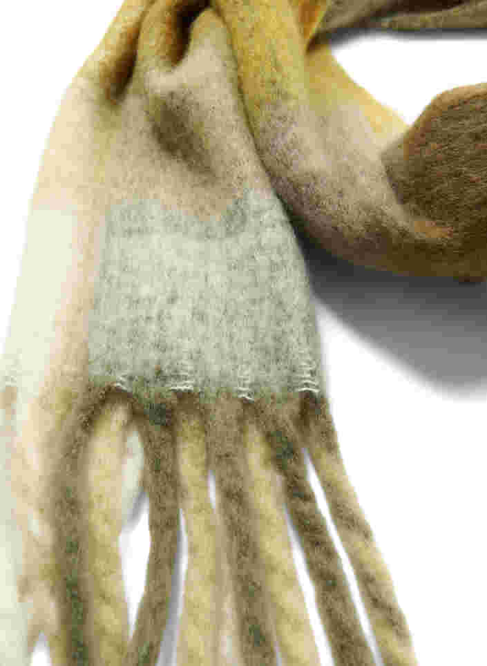 Värikäs kaulahuivi hapsuilla, Brown, Packshot image number 1