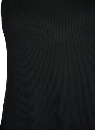 Hihaton raidallinen mekko viskoosia, Black, Packshot image number 2