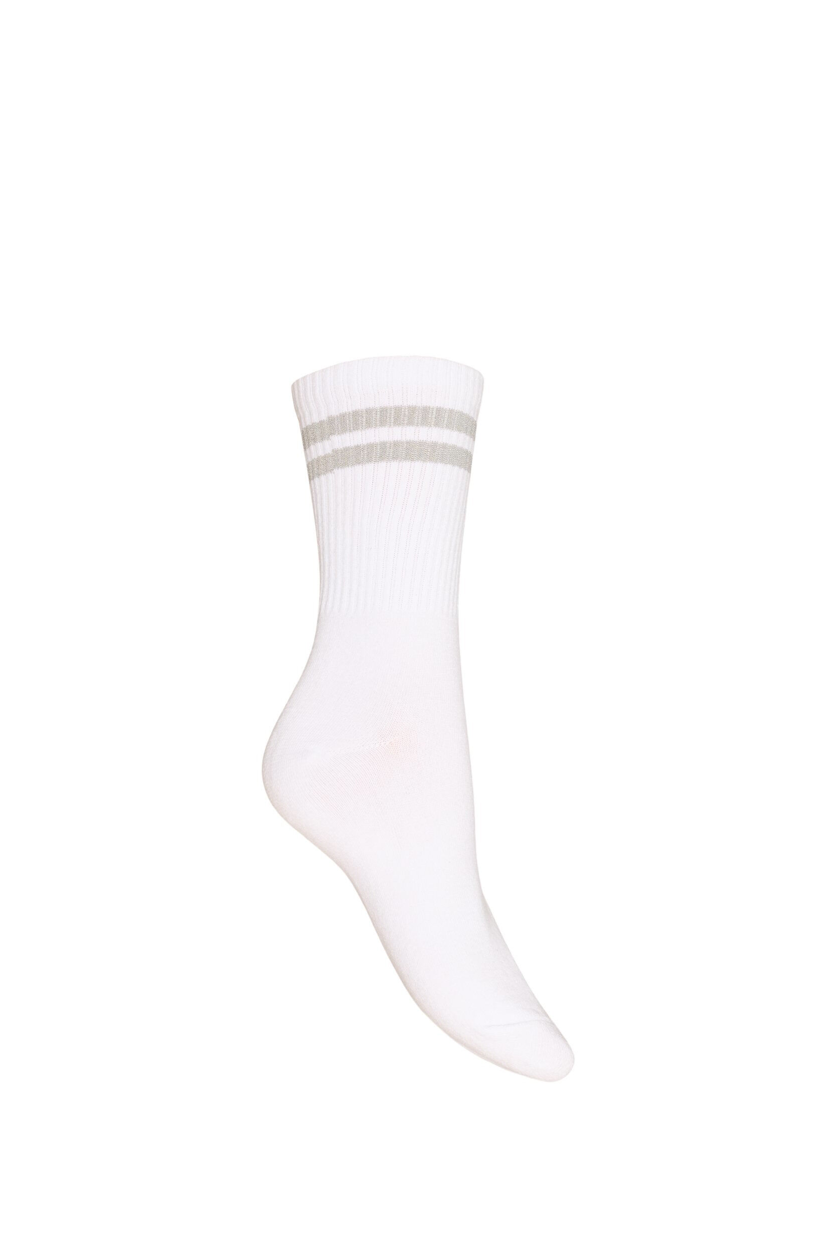 ZizziRaidalliset puuvillasukat, Valkoinen, Packshot image number 1