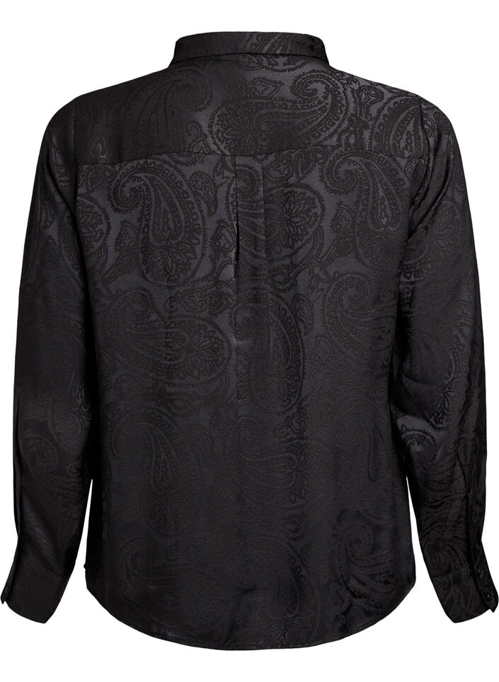 Paita samans&auml;vyisell&auml; paisley-kuviolla, Musta, Packshot image number 1