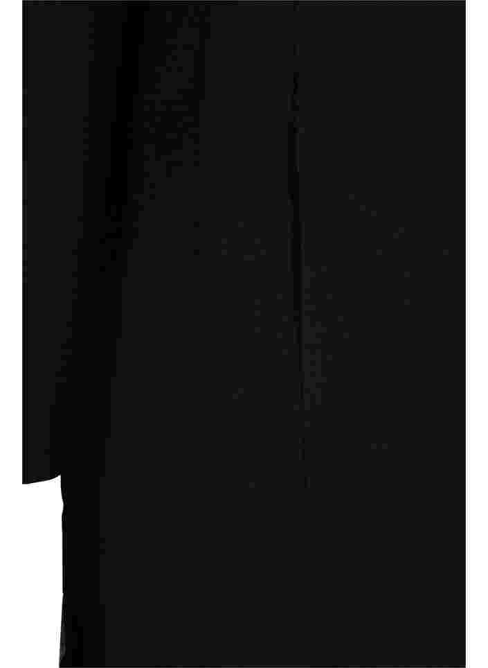 Pitkä takki napituksella, Black, Packshot image number 3