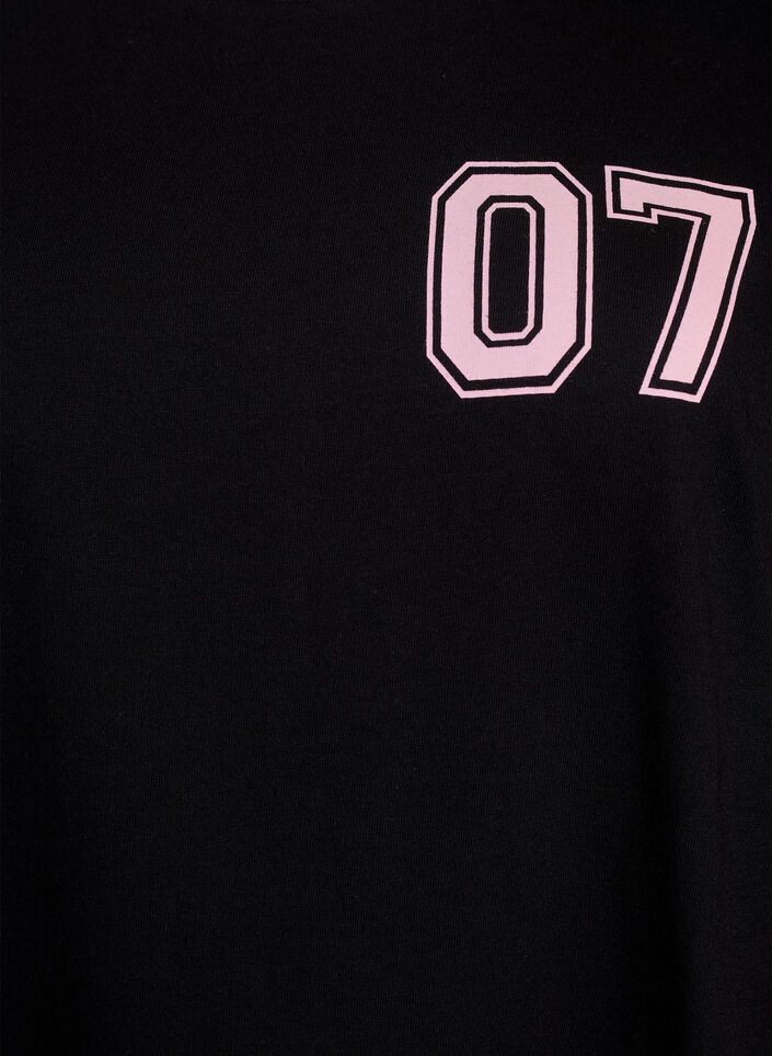 Lyhyt T-paitamekko sporttisilla yksityiskohdilla, Musta, Packshot image number 2