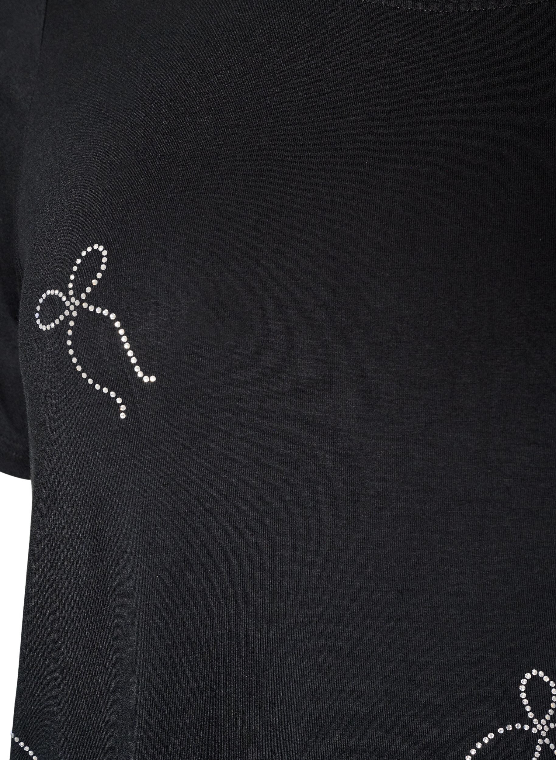 ZizziViskoosinen T-paita strasseilla, Musta, Packshot image number 2