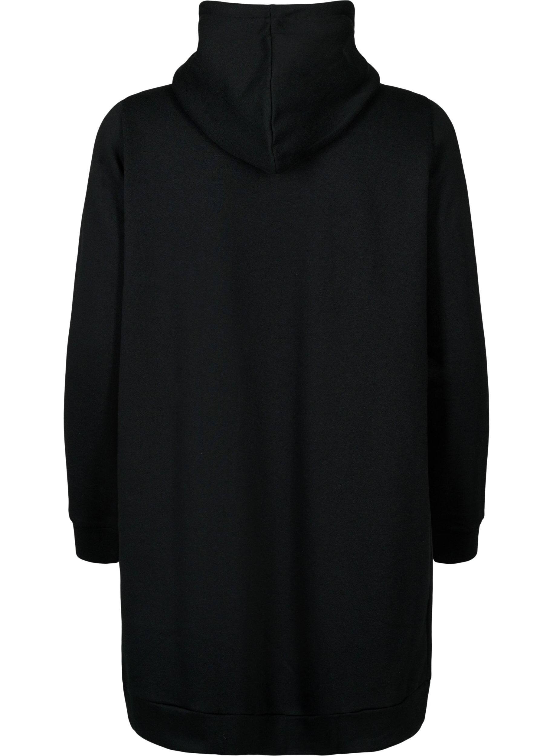 Zizzi Urheilullinen svetarimekko hupulla, Black/Grey, Packshot image number 1