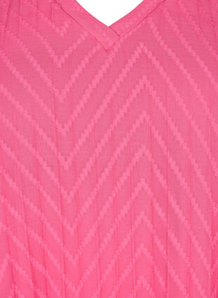 Lyhythihainen mekko tekstuurilla, Shocking Pink, Packshot image number 2