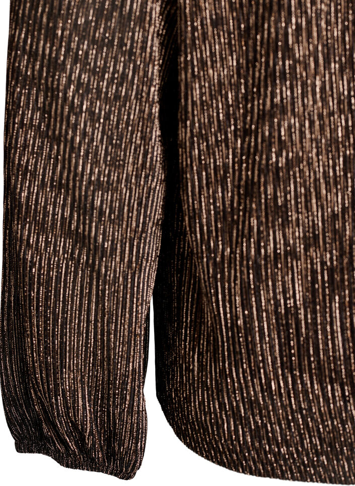 Juhlava pusero kimaltavilla raidoilla ja pitkillä hihoilla, Musta, Packshot image number 3