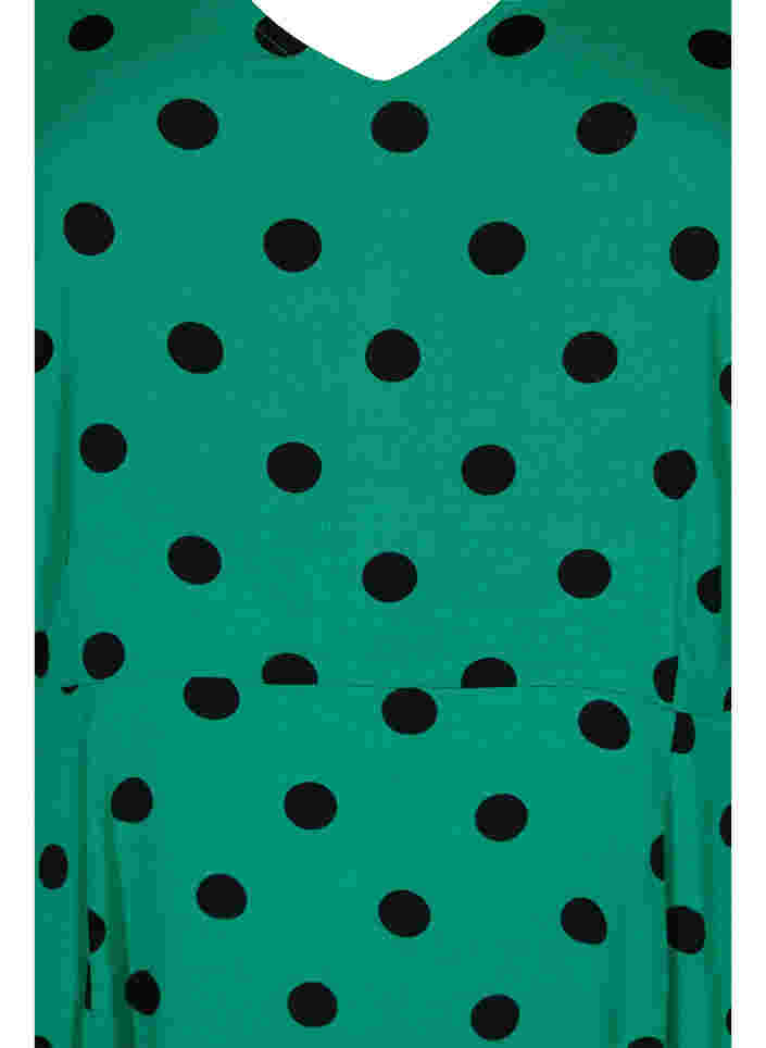 Viskoosinen midimekko pilkuilla, Jolly Green Dot AOP, Packshot image number 2